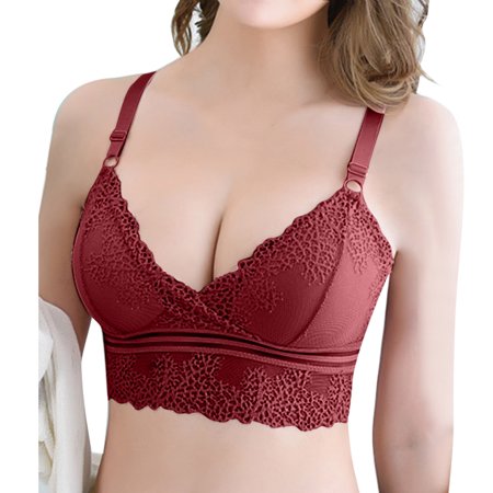 

Sehao Best Bras for Women Lace Bralette for Women Lace Bralette Padded Lace Bandeau Bra With Straps for Women Girls Lace Push Up Bras for Women