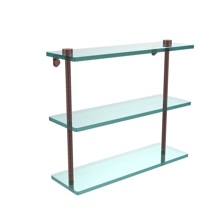 Oil Rubbed Bronze Mirror Allied Brass Triple Tiered Glass Shelf - 16 ...