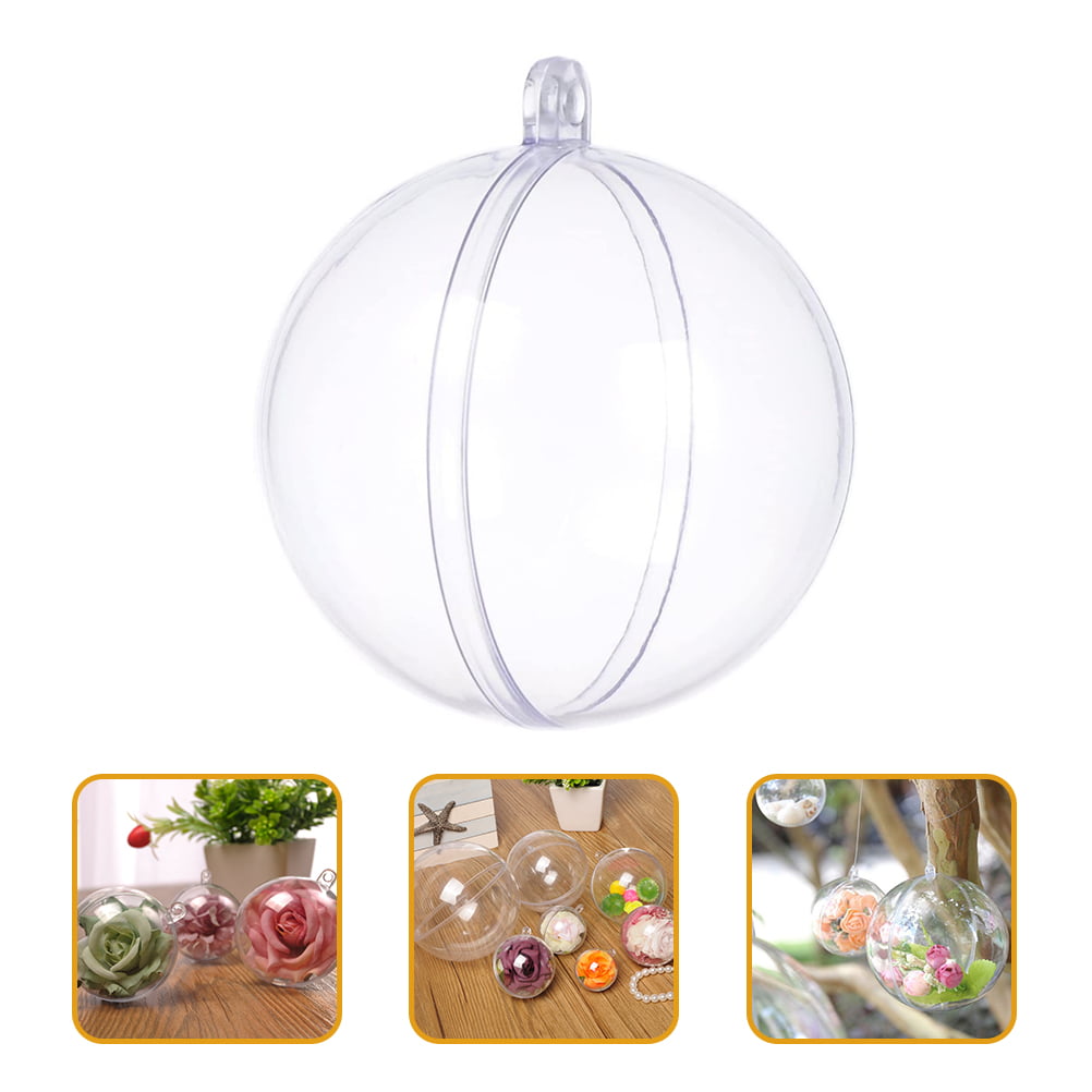24pcs Clear Fillable Ornament Ball Capsules for Christmas Wedding Home Decor 6cm, Adult Unisex, Size: 30x20x10CM
