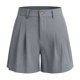 thumbnail image 5 of Pantalones Cortos de Ajuste Suelto para Mujeres Moda Casual Alta Cintura de Lino Mezcla Pantalones Cortos con Bolsillos, Poliéster Suave Recto Sólido Fondo de Verano para Diario, 5 of 6