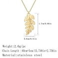 thumbnail image 4 of Qiamni Stainless steel turtle back leaf palm leaf leaf leaf necklace leaf necklace, 4 of 4