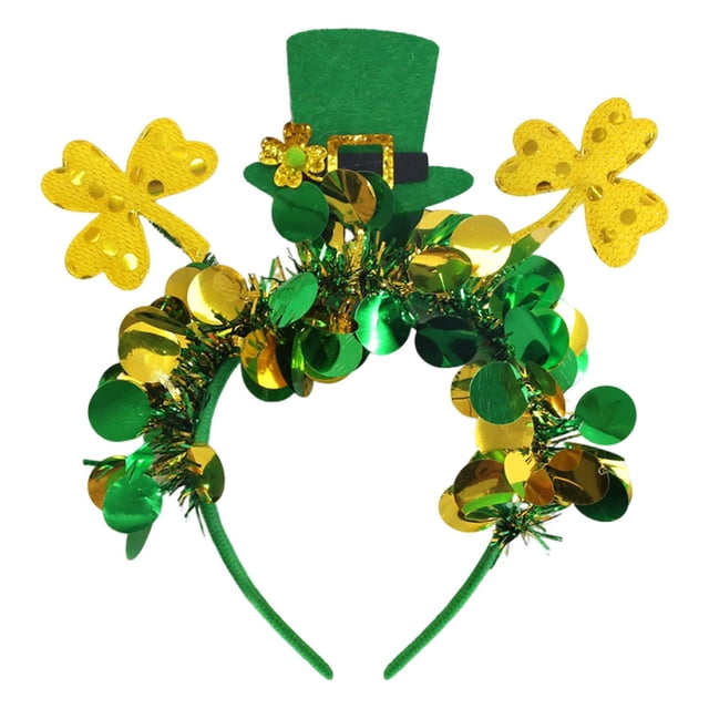 Diadema ligera para el Día de San Patricio, accesorio para disfraz, accesorios de fotos para mujeres y hombres. Estilo F