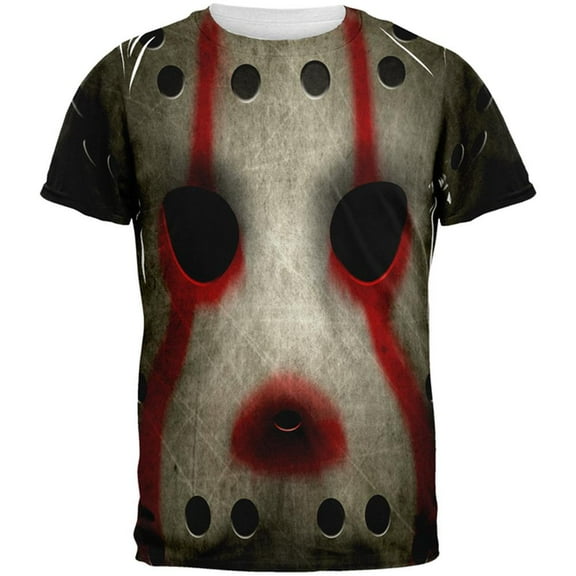 Halloween Horror Movie Hockey Mask Costume All Over Mens T Shirt Multi LG