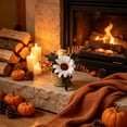 thumbnail image 5 of Fall Tabletop Decor, Artificial Flower Arrangement in Woven Basket with Pumpkin and Maple Leaf for Mantel Shelf and Thanksgiving Centerpiece Display, Preassembled Potted Floral Accent, 5 of 6