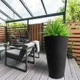 thumbnail image 7 of Algreen Crete 30" Self-Watering Planter, Tall, Black Resin, 7 of 7