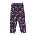 thumbnail image 4 of Daiia mushroom rainbow color Skull Women's Sleep Pant with Pockets and Drawstring,Pajama Pants-Large, 4 of 9