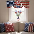 thumbnail image 4 of U.S. Flag Eagle Feather Tie Up Valances Curtain, Adjustable Kitchen Independence Day Red Wood Striped Vintage Valances for Windows Decor, Rod Pocket Short Curtains Set for Bedroom/Bathroom, 60"x18", 4 of 9