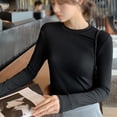 thumbnail image 4 of Women's Shirts Long Sleeve Slim Fit Underscrub Winter Basic Tee Tops, 4 of 5