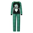thumbnail image 2 of Elippeo Christmas Family Pajamas Matching Set, Long Sleeve Letters Print T-shirt with Plaid Pants Sleepwear Loungewear, 2 of 10