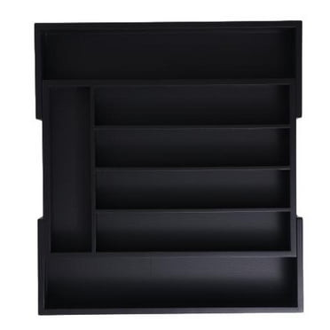 Better Homes & Gardens, Black Bamboo Expandable Silverware Organizer, 13.98x10.04-15.35x1.97 inch