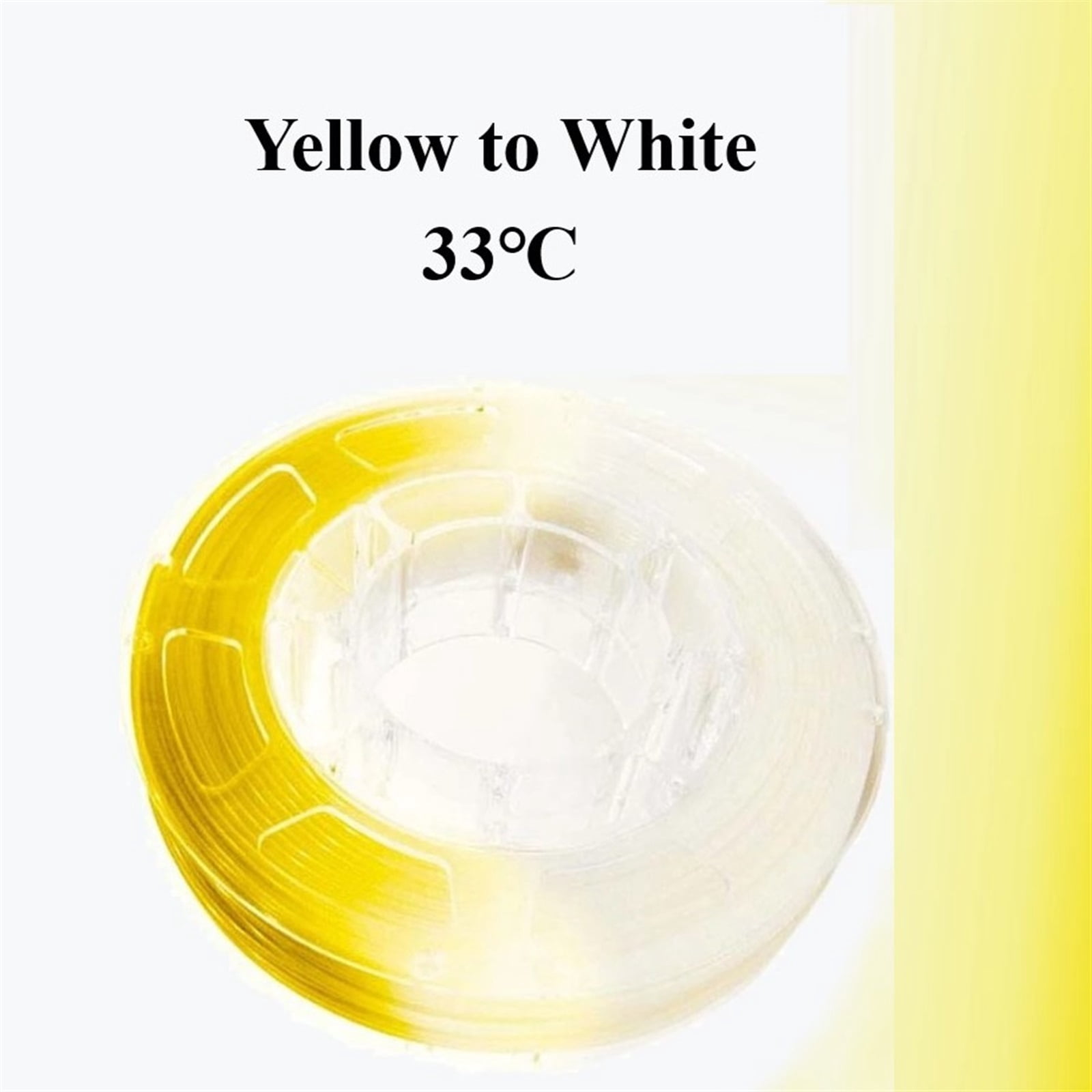 1KG 3D Printer PLA Filament, Yellow-White Color Changing with Temperature, 1.75mm +/- 0.03 mm, Accessories for 3D Printer & 3D Pen