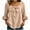 *Khaki, variant on VBVC Women's Cotton-Linen Bow Blouse , Ladies' Ruffle 3/4 Sleeve Top , Square Neck Shirts For Women,Army Green,S-2XL