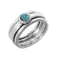 thumbnail image 1 of Visland Three Layers Simple Statement Vintage Ring Ethnic Style Turquoise Lady Ring Jewelry Accessaries, 1 of 8