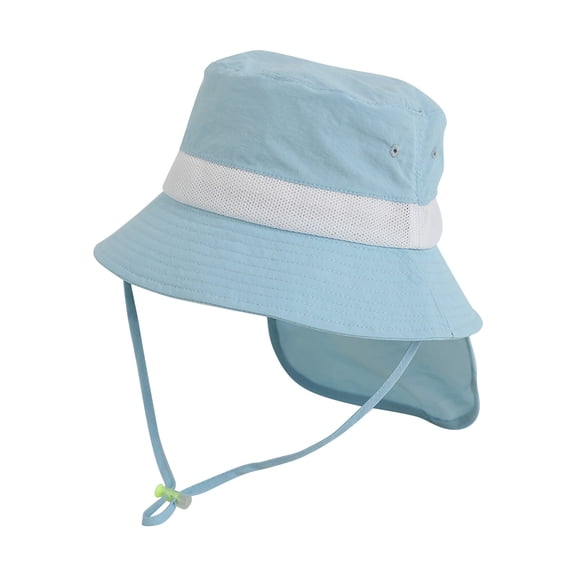 Fishing Hat CQXIDFH Solid Color Mesh Yarn Sun Hat, Breathable Outdoor Beach Shawl Cap for Daily Travel, Sun Hats (Blue1, One Size)