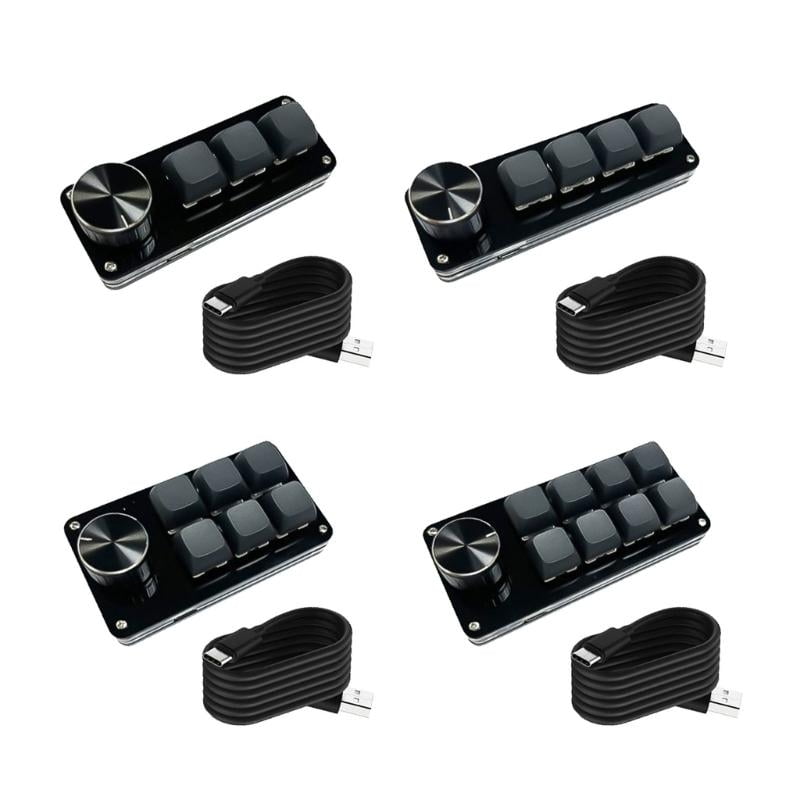 Customizable Macro Keypad with Single Knob, 3Key/4Key/6Key/8Key Mechanical Gaming Keyboards, Programmable Keypad