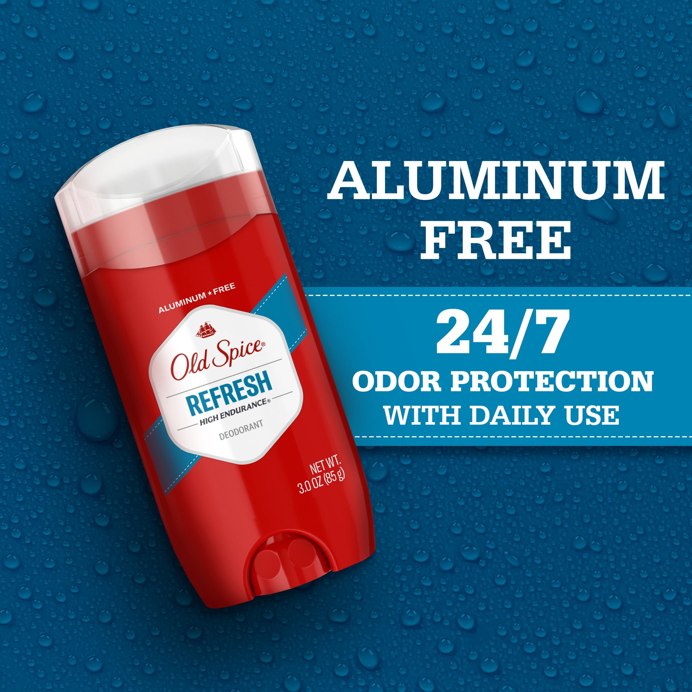 (2 pack) Old Spice Deodorant for Men, Aluminum Free, Fresh, 24/7 Odor Protection, 3.4 oz, 3-Pack