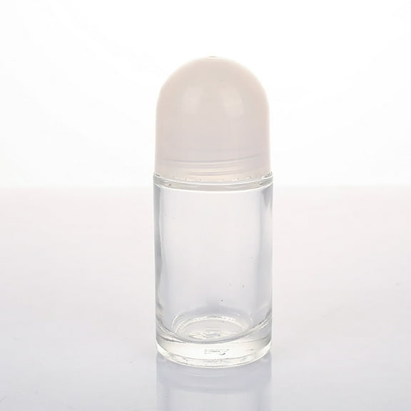 Glass Bottle, Massage Oil Bottle, 50ml Large Transparent Glass Bottle with Beading Rolling Head for Cosmetics, Durable Clear Glass Container for DIY Gifts and Body Massage