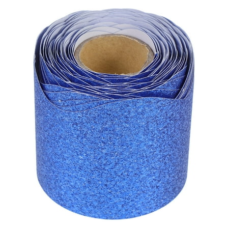 Topbathy Blue Glitter Blackboard Border Paper Decorative Bulletin Board Trim for Classroom