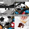 thumbnail image 4 of Football Double Layered Insulated Lunch Bag with Two Compartments, Large Capacity, Refrigeration Function, and Hand-Carrying - 7.1x11.4x16.1 Inches, 4 of 6