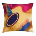 thumbnail image 1 of Guitar Throw Pillow Cushion Cover, Abstract Strings Pattern Watercolor Effect Vintage Inspirations, Decorative Square Accent Pillow Case, 20 X 20 Inches, Magenta Violet Blue Mustard, by Ambesonne, 1 of 2
