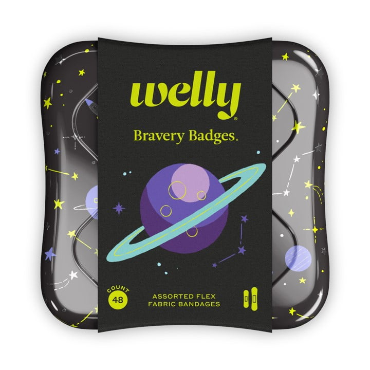 Welly Space Bravery Badges, Assorted Flex Fabric Bandages, 48 CT