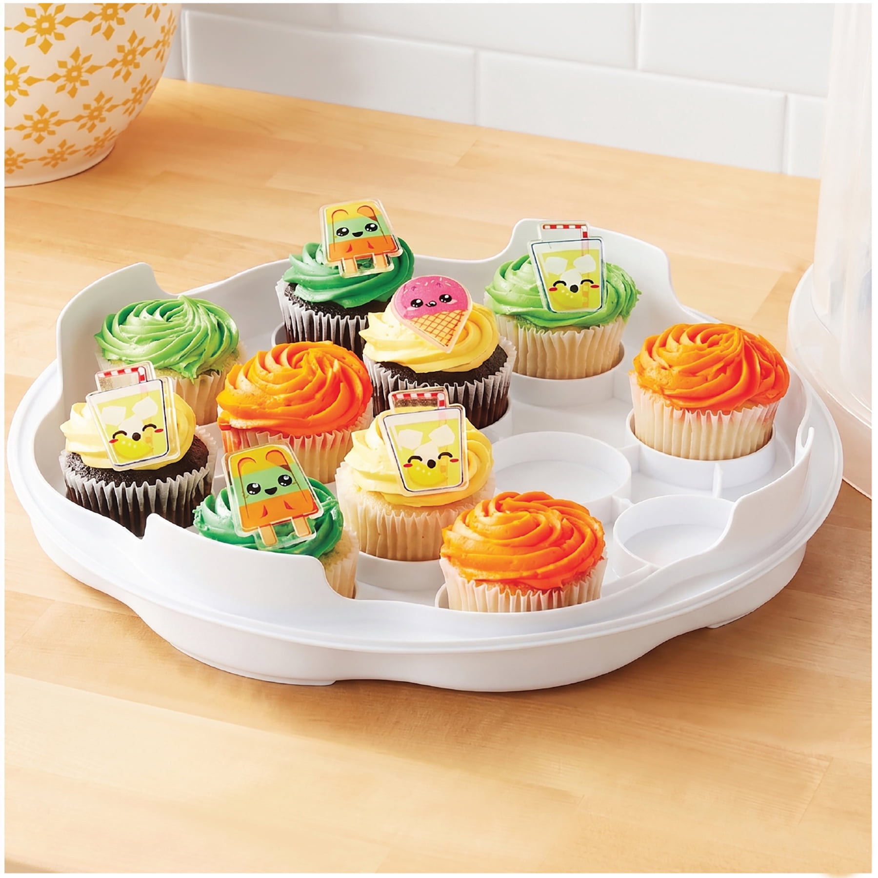 Round Cake/Cupcake Carrier - White