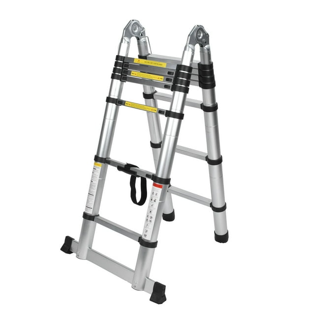 LAFGUR 4.4M Aluminium Alloy Telescopic Ladder Foldable Multi-Purpose Extension Ladder 150Kg Holding Capacity,Workshop Equipment