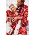 thumbnail image 3 of Ekouaer Couples Matching Pajamas Silk Long Sleeve Sleepwear Satin Soft Button Down Loungewear Pjs Set, 3 of 6