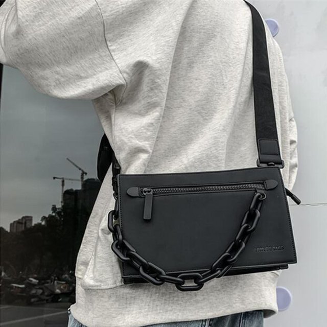 Bolso de hombro casual Yinane de cuero PU ligero para hombre