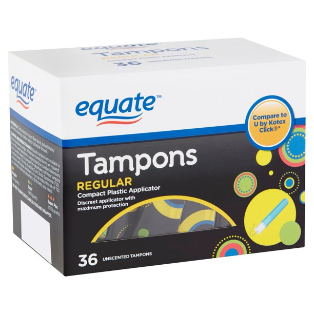 Equate Regular Absorbency Unscented Tampons with Compact Plastic