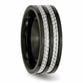thumbnail image 7 of Titanium 8mm Black IP-plated with Carbon Fiber Inlay Polished Band, 7 of 7