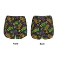 thumbnail image 5 of Xecao's Mardi Gras Surface for a double-layer running short for women, perfect for gym, tennis, and more, featuring a convenient pocket., 5 of 9