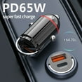 thumbnail image 4 of 65W Mini Portable Dual USB Type-C QC3.0 PD Car Charger Fast Charge Adapter for Smartphone, 4 of 10