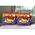 thumbnail image 6 of Ambesonne Rainbow Throw Pillow Cover 4 Pack, Pop Art Comics Pride, 18", Multicolor, 6 of 7