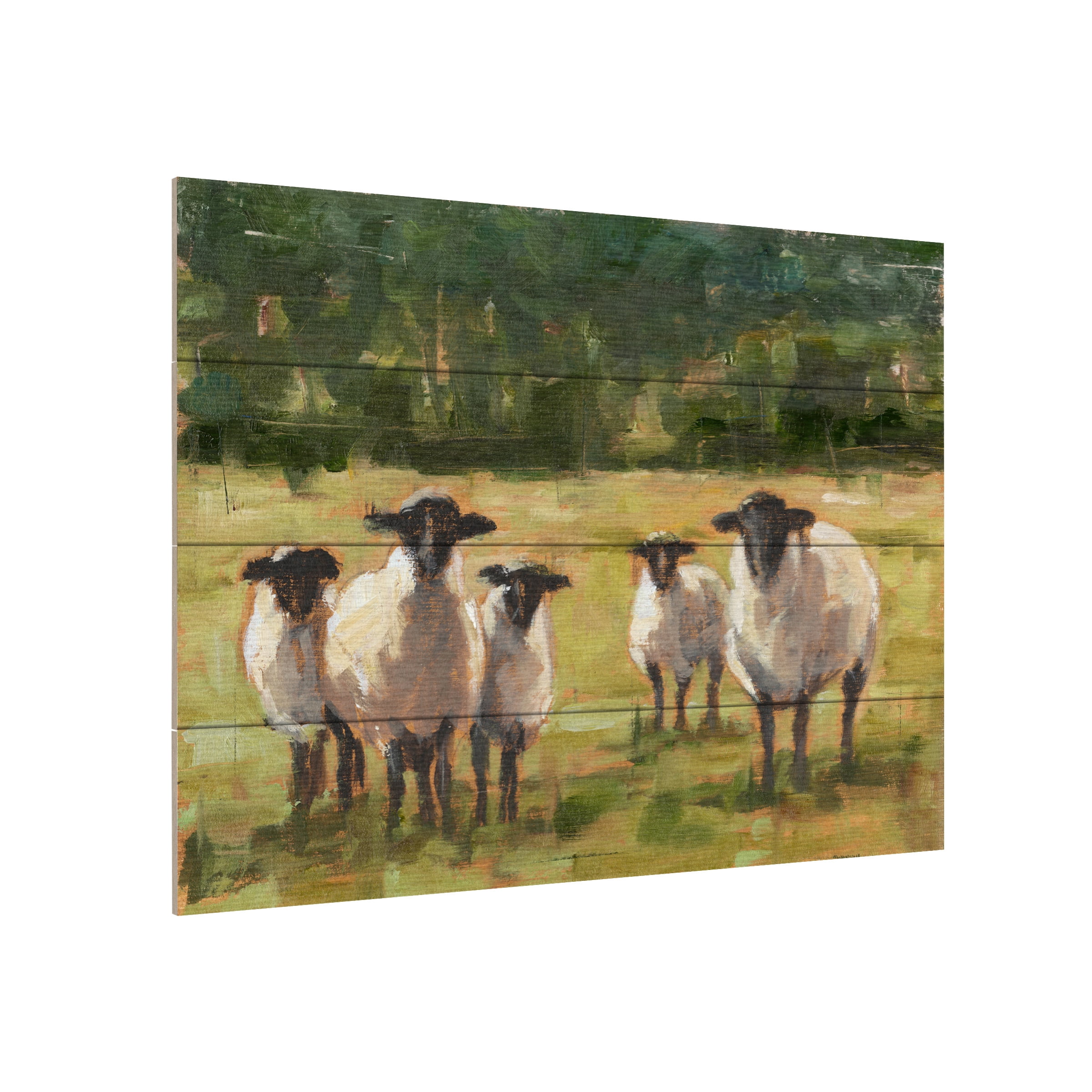 Ethan Harper 'Sheep Family I' Wood Slat Art 12x16