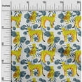 thumbnail image 2 of oneOone Polyester Spandex Teal Blue Fabric Tropical Leaf With Animal Fabric For Sewing Printed Craft Fabric By The Yard 56 Inch Wide, 2 of 4