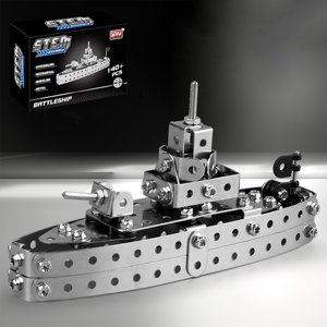 EGNMCR Metal Assembled Engineering Vehicle Screw Tightening Toy Model Building Blocks For Children Military Ship Gift Assembly cars