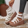 thumbnail image 7 of Hurxie Hurxie Women's Platform Wedges Heels Open Toe Summer Espadrilles Sandals with Adjustable Straps White 7.5, 7 of 7