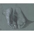 thumbnail image 2 of Albrecht Dürer 14x12 Gold Ornate Wood Frame and Double Matted Museum Art Print Titled - Study of Two Feet (circa 1508), 2 of 4