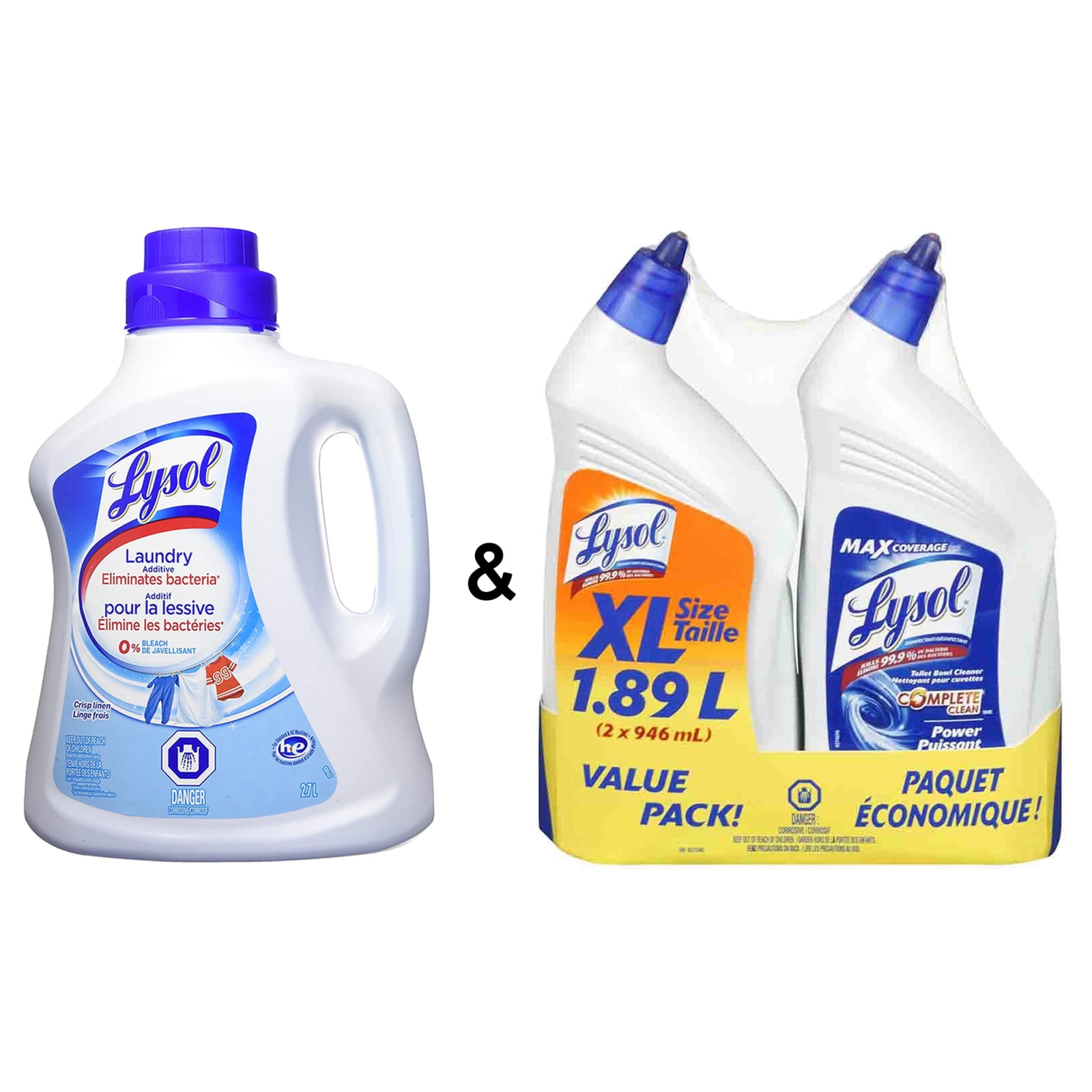 Lysol Laundry Additive, Eliminates Bacteria, 2.7L & Lysol Toilet Bowl