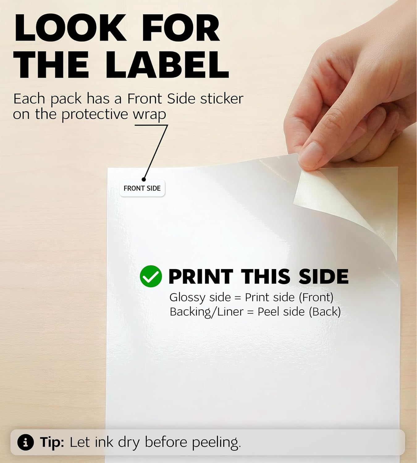 20 Sheets 8.5×11 Glossy Printable Vinyl Sticker Paper, Waterproof Fast Dry Adhesive Paper for Inkjet & Laser Printers, Compatible with Cutting Machines