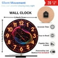 thumbnail image 3 of Neon Clock Wall Decor Modern Art Home Decor 10-Inch Silent Wooden Wall Clock, Battery Operated (AA Batteries Not Included), Artistic Home Decor, 3 of 7