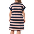 thumbnail image 4 of DARING DIVA Women's Plus Size Tunic Short Sleeve Striped Casual t Shirt Dress 4X Pink, 4 of 6