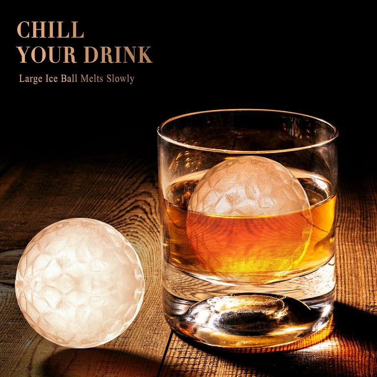 Webake Golf Ball Ice Molds with Lid & Funnel, Golf Gifts Ball Ice Maker for  Cocktails, Whiskey, Bourbon Chilling, 6 Holes 1.6 Round Sphere Ice Cube