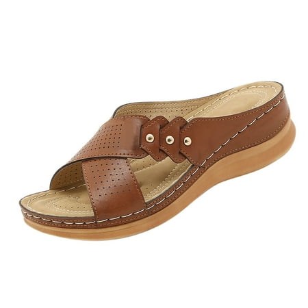 

Matching Robe And Slippers for Women Leather Slippers for Women Memory Foam Slides Slippers for Women Fashion Summer Women Sandals Slippers Light And Comfortable Wedge Heel Platform Large Size
