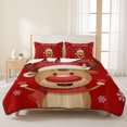 thumbnail image 3 of Twin Quilt Set 68''x86'', Merry Christmas Lightweight Summer Bedspread Coverlet Set with 2 Pillow Shams, Red Winter Xmas Cartoon Deer Snowflake Breathable All Season Quilt Bedding for Dorm/Bedroom, 3 of 9
