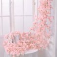 thumbnail image 1 of 6 piezas-1,8 m guirnalda de flores de cerezo artificiales flor de seda vid planta falsa colgante de ratán para boda jardín fiesta cesta Navidad decoración interior al aire libre rosa claro, 1 of 5