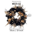 thumbnail image 2 of Black and Gold Elegantly Goth 20" Wreath, Spooky Horror Themed Door Decoration, 2 of 4