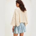 thumbnail image 3 of Women’s High Waist Denim Mini Skirt, Drawstring Elastic Waist Ruffle Hem Casual Skirt, 3 of 5
