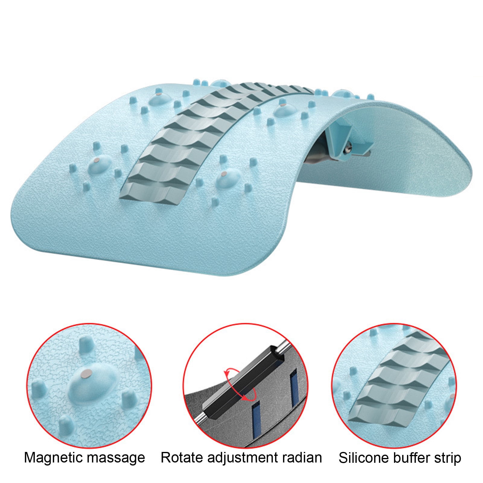 Sportteer Posture Corrector Adjustable Back Stretcher Back Stretcher Lower Upper Back Pain Relief Compact Size Portable Multi-Level Adjustable Spine Board Back